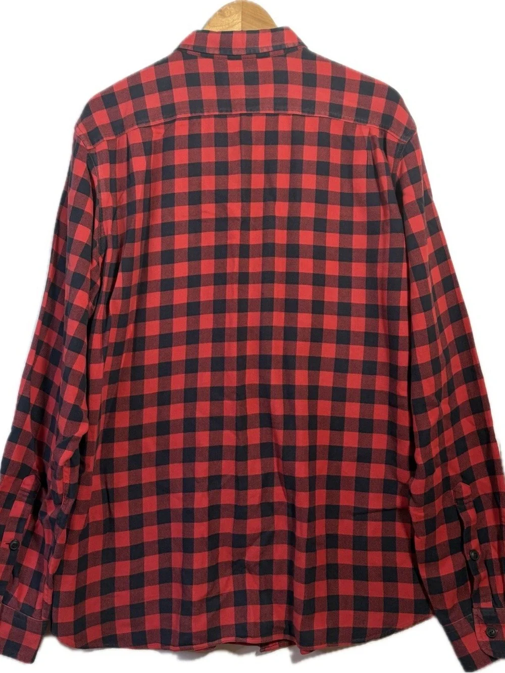 Vintage 2007 J.Crew Brushed Cotton Buffalo Check Shirt XL Red Black